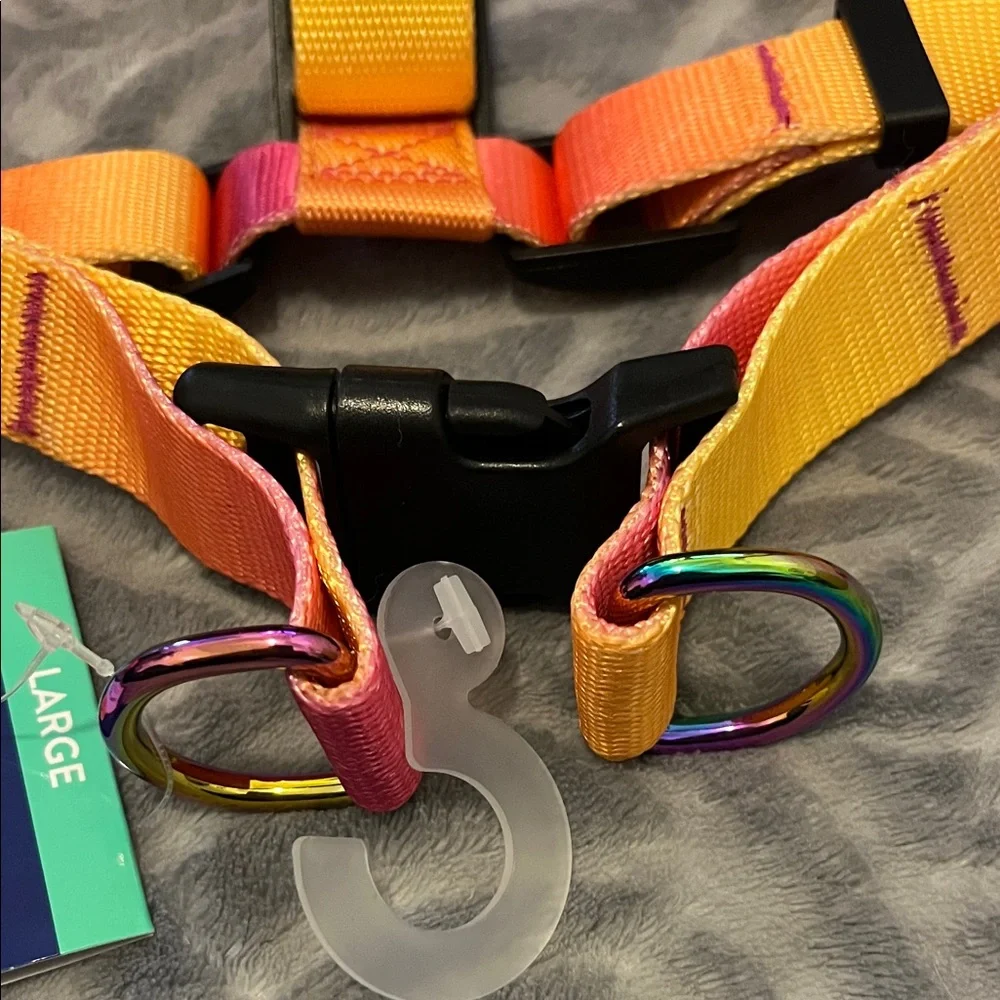 Dog Step-In Harness by Top Paw in ombré pink & orange NWT